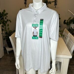 🐞Kirkland XL men’s white polo collared shirt NWT